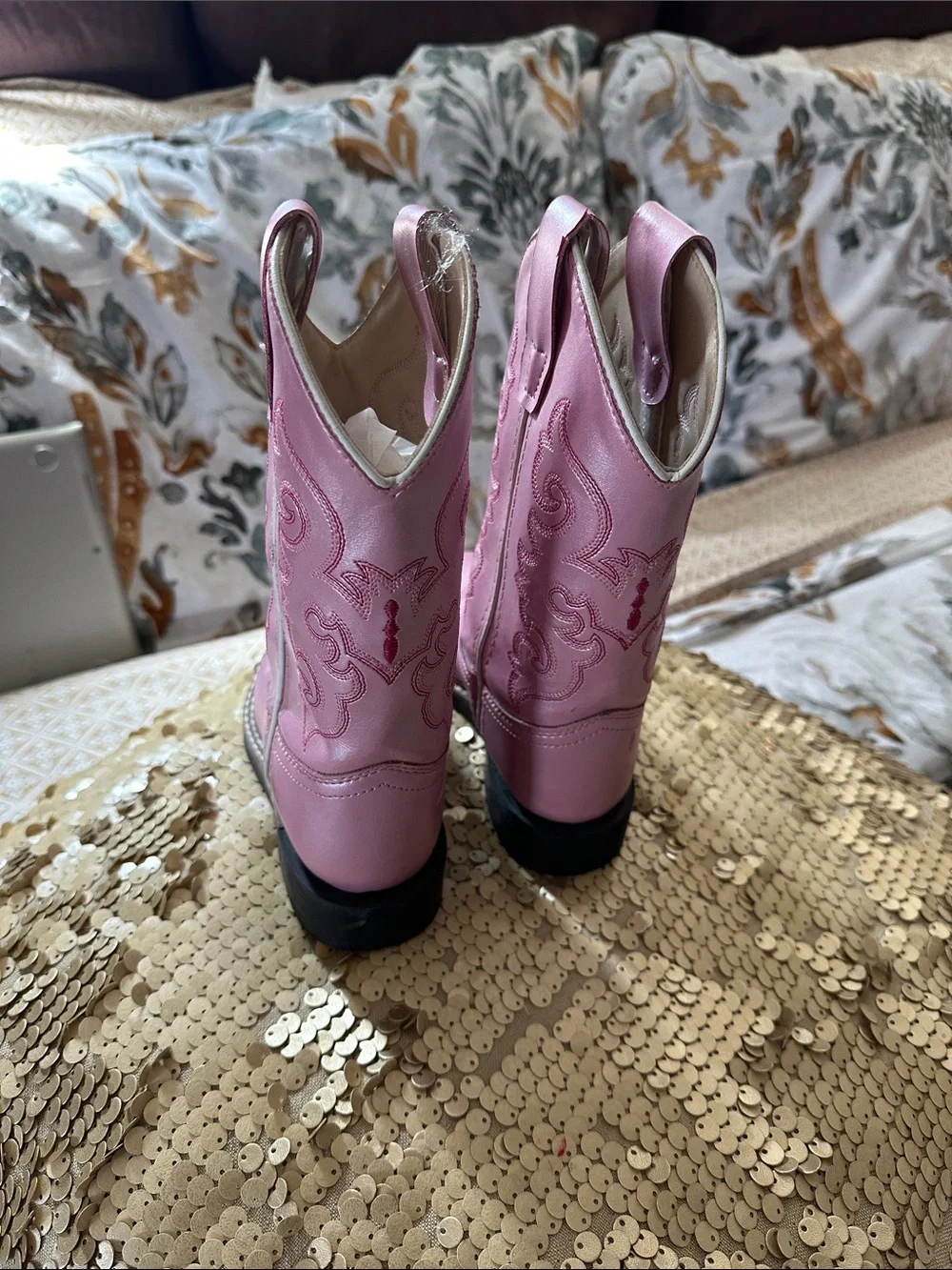 Old West Pink Western Cowboy Boots